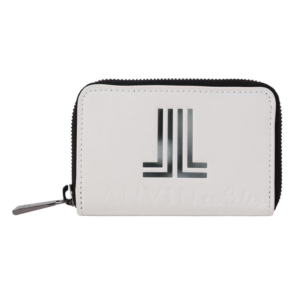 on Coin Case Coin Purse Round Zipper Key Case Multi Case Card Case 515601 Swish Cowhide Genuine Leather White [Lanvin Bleu] Men's [31]