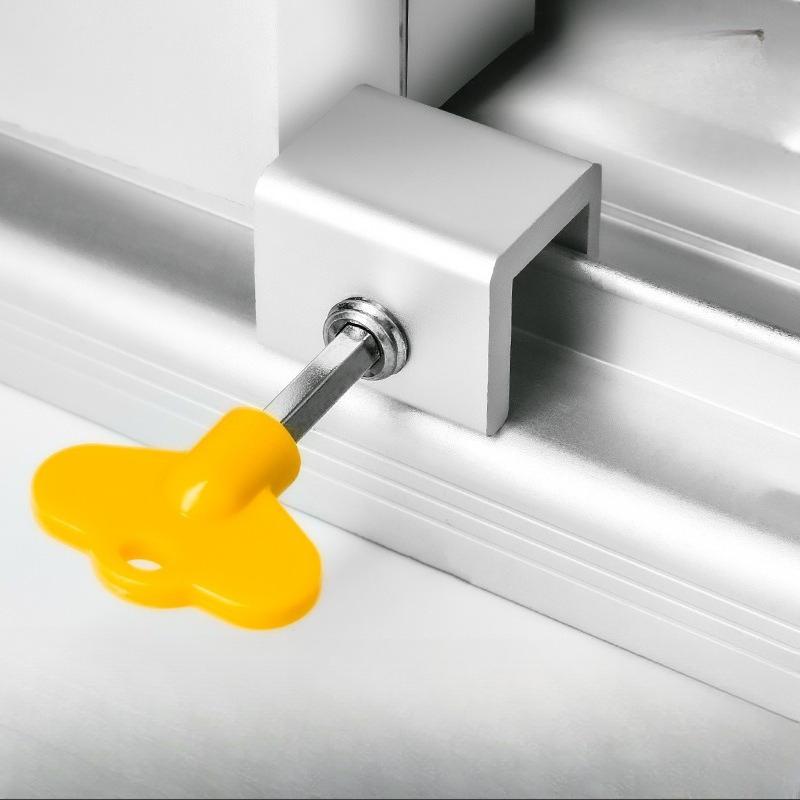 Adjustable Window Lock Stopper Safety Locks for and Pets Anti-theft Door Lock Non Punch Sliding Window Lock Hardware