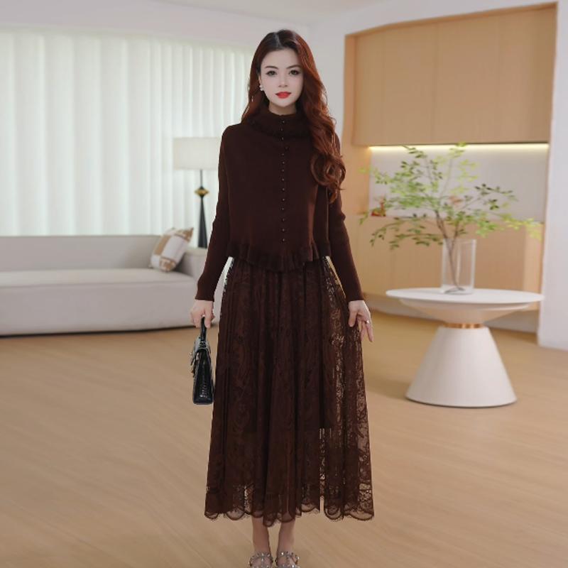 

2026 Spring Elegant Embroidered Two-Piece Dress for Women - Slimming, Versatile, and Age-Reducing L