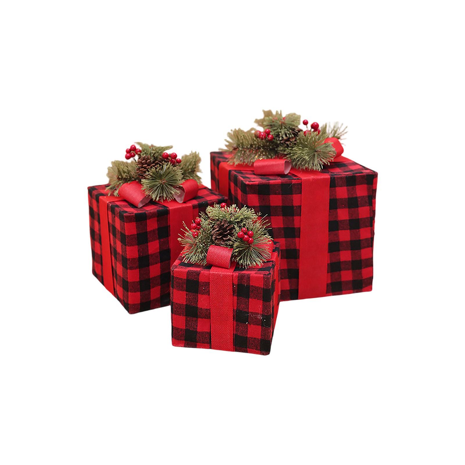 

Christmas Lights Gift Box Decoration 3-Piece Set One Size