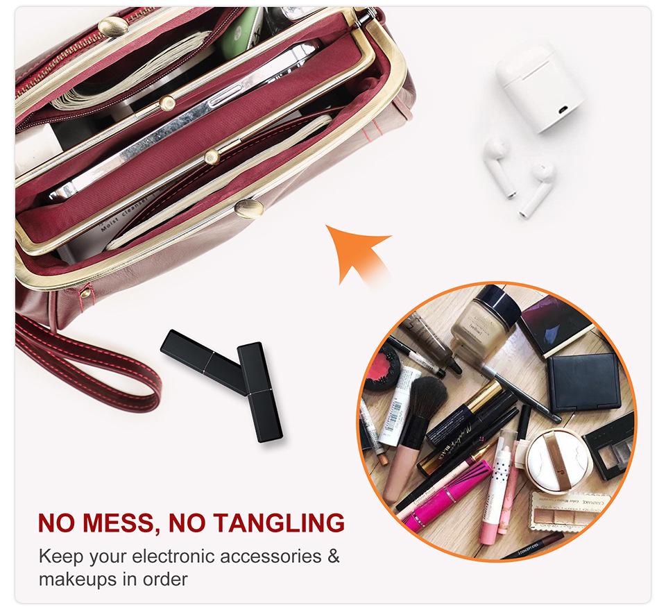 Wrist-Strap Women's Makeup Bag: Cowhide, Double Metal Hinge, Trendy & Fashionable
