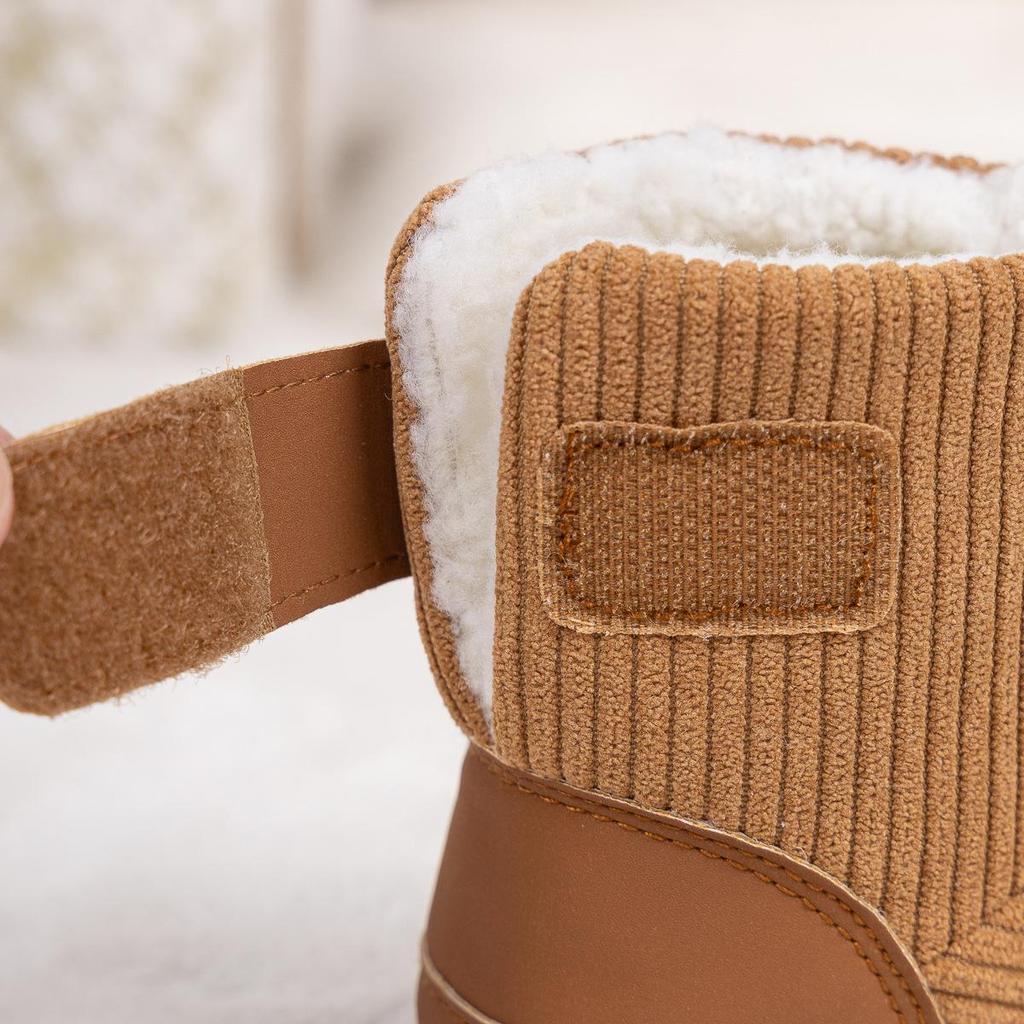 Cross-Border Winter Baby Velcro Cotton Warm Shoes with Plus Velvet Soft Sole.