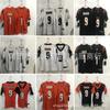Mens Cotton Blend Football Jersey With Embroidered Player Number - Burrow 9 Chase 1 Cincinnati Bengals Fan Wear