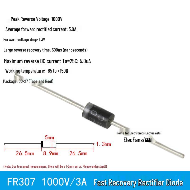 Plug-in Diode Switch/Rectifiers 1N4007, 5408, 1N5819, 1N4148, 5822, 6A10, 10A10
