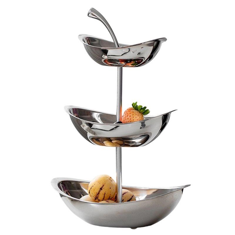 

ABKY-Aihem Stainless Steel Oval Fruit Tray - Elegant Snack & Pastry Plate For Tea Table And Living Room