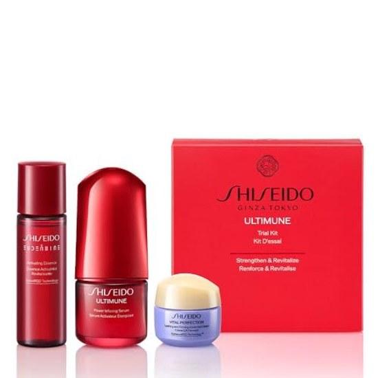 SHISEIDO Ultimune Trial Kit Serum 15mL + Lotion 30mL Cream 15g Travel Size Firmness Dryness Moisturizing