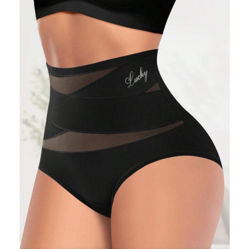 

High Waist Cross Compression Tummy Control Shapewear Briefs S чорний