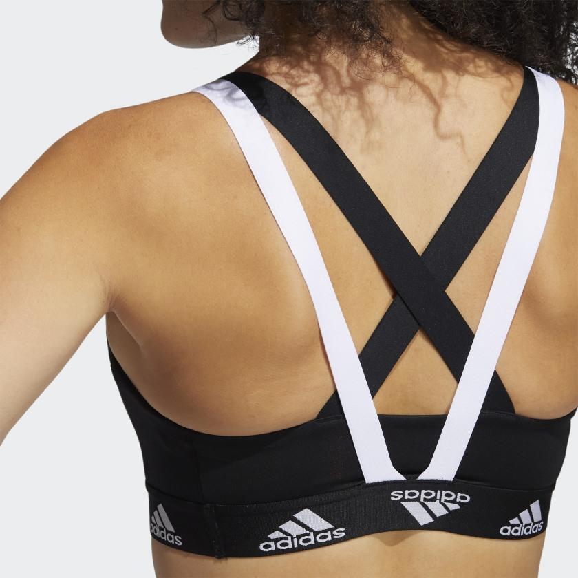 adidas Logo Muster Sport-BH Damen Unterwäsche Schwarz GM8300