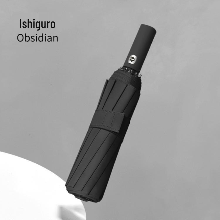 Fully Automatic 10-Rib UV Protection Folding Umbrella - Black Glue Sunscreen for Rain or Shine