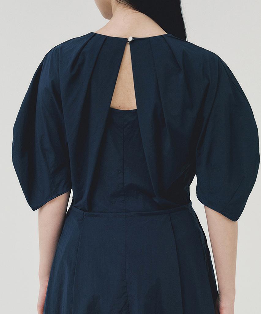 Awi Lantern Sleeve Dress_Dark Navy