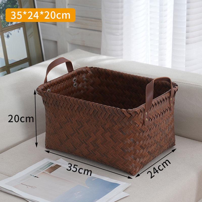 Retro American-Style Imitation Rattan Laundry Hamper & Storage Basket for Clothes, Snacks, Toys, Hotel Decor