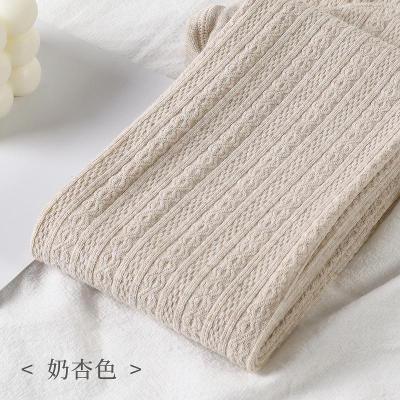 Her Autumnal Frosty Season Gentle Soft Cotton Nostalgic Cable Knit Transparent Hosiery Lass Featherweight Secure Support Versatile Snug Thermal