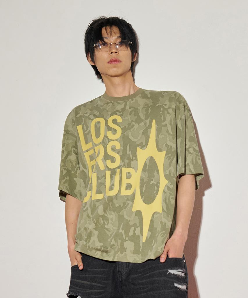 Lujeoseukeulleob Logo Short Sleeve T-Shirt Camo