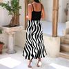 Women's Long Beach Casual Elegant Spaghetti Strap Maxi Dress Striped Low-key Flowing Bohemian Dress