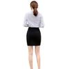 Plus Size Women's Black Skirt & White Chiffon Shirt Set