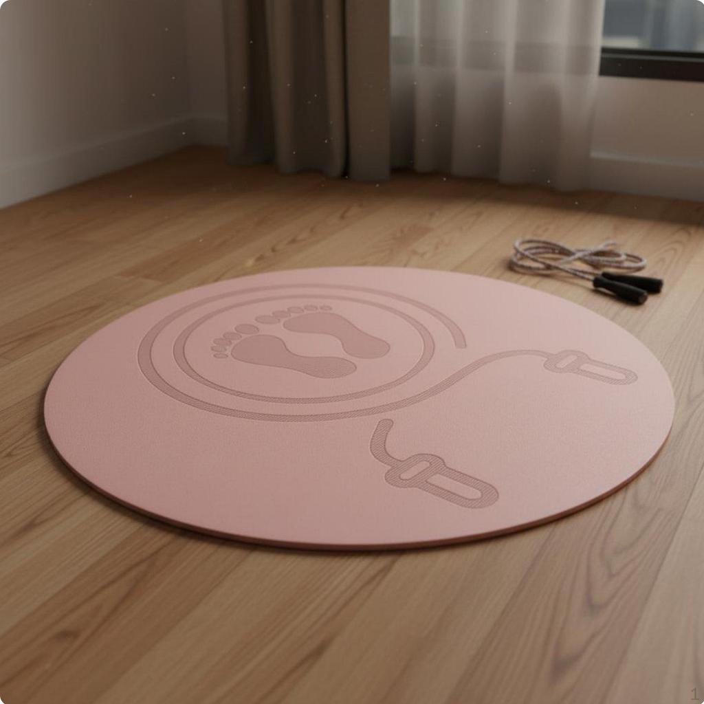 Runde Seilspringmatte Schalldicht Kreisförmige Rutschfeste Stoßdämpfende Trainingsmatte für Innen,