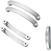 Poignée de meuble aluminium argent - entraxe 96 mm, lot de 6