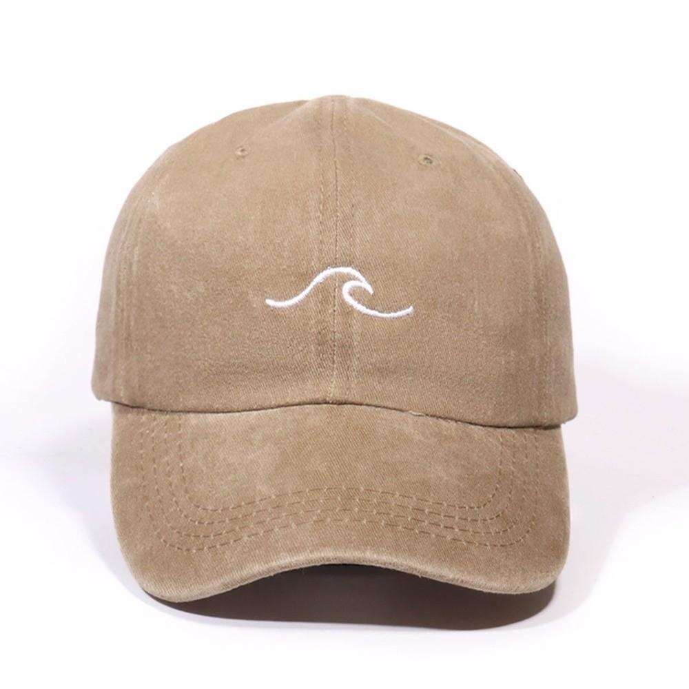 Fashion Wave Pattern Embroidery Baseball Hat Wide Brim Solid Color Duck Tongue Hat Casual Sun Hat Women
