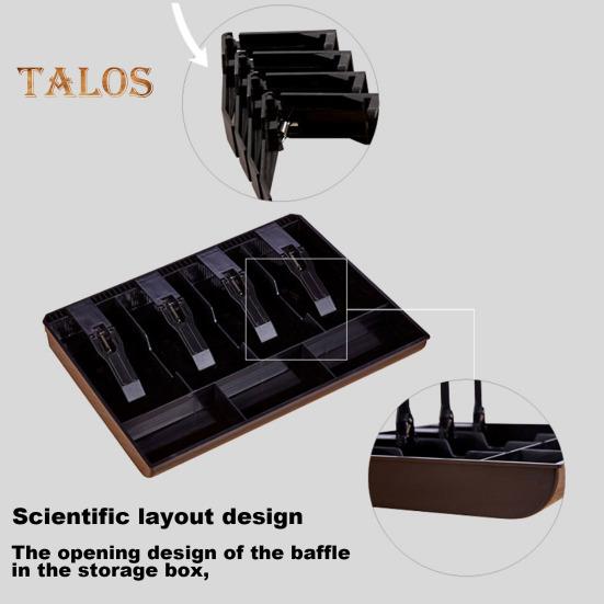 Kassenbox Geldtablett mit Metallclip 4 Fächer Kassierer Sicheres Geldbörsendesign Praktischer Kasseneinsatz Ersatz