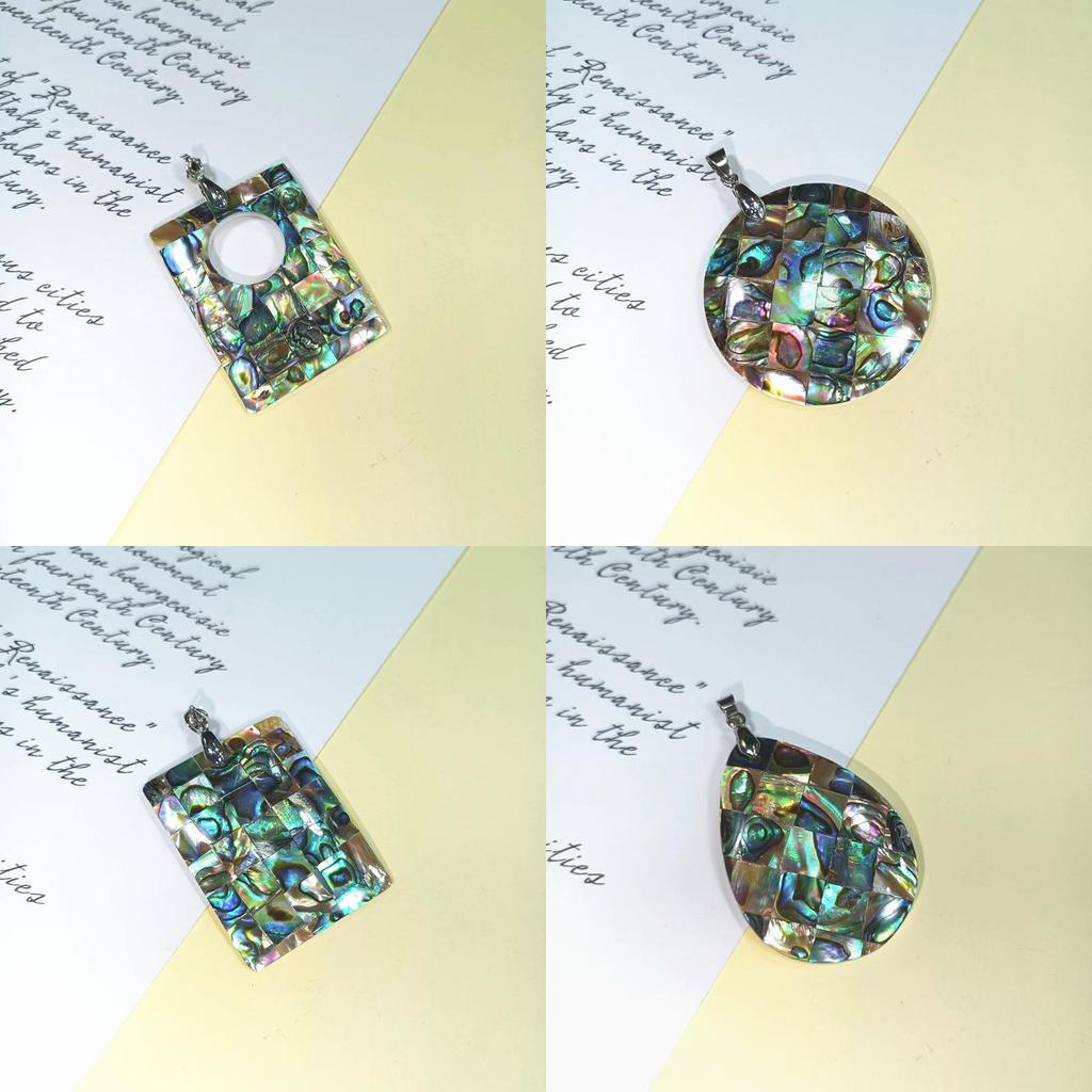 Shell Pendant Necklace With Geometric Shapes For Vintage Jewelry Lovers