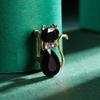 Cartoon Animal Black Cat Brooches Funny Vintage Rhinestone Cat Shirt Lapel Pins Cute Kitten Badge Party Birthday Jewelry Gifts