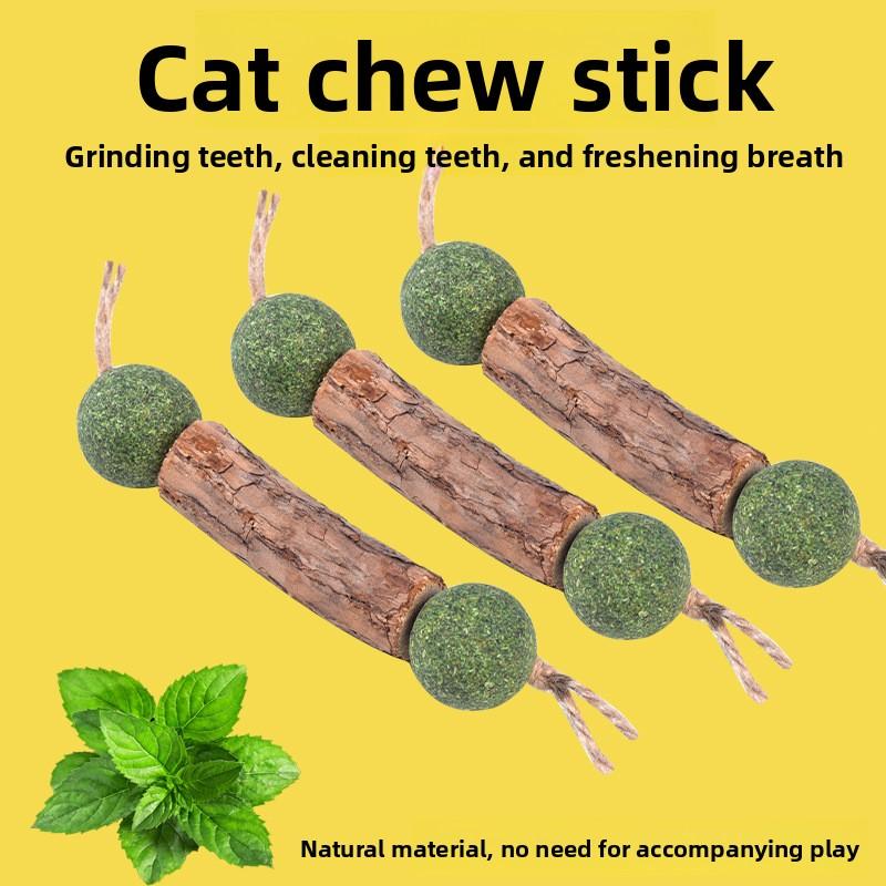 Cat Toys, Wooden Sticks, Cat Mint Toys, Dumbbells, Cat Teasing Toys, Cat Gnawing Toys, Double Knot Mint Balls