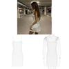 Summer Womens Sleeveless Bodycon Dress With Splicing Knit Fabric For Casual Outings