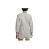 Nike Solid Color Logo Embroidered Zip Front Ribbed Collar Long Sleeve Bodysuit Women Bodysuit Gray DQ6672-016