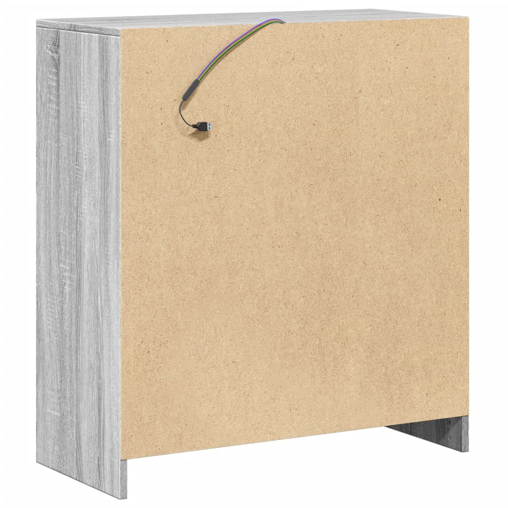 LED Sideboard Grey Sonoma 77 x 34 x 85 cm Particleboard