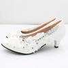 KLEID Damen Pumps PU Spitze 3 5 8 CM Dünne Absätze Spitze Silber Glitzer Verzierung Weiß Hochzeit Hochhackige Brautschuhe Damenschuh