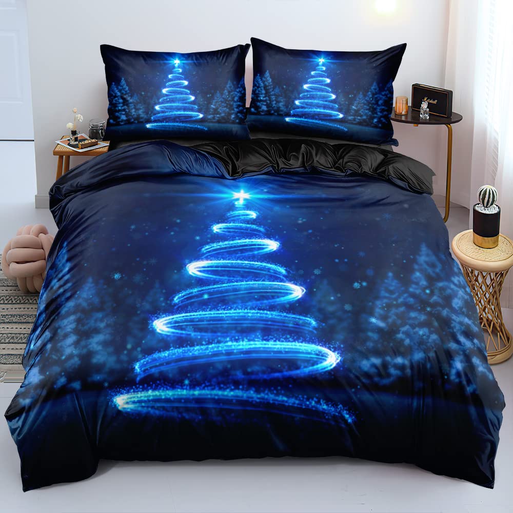 Merry Christmas Duvet Cover Set Red Bow Pattern Comforter Covers And Pillow Shams Buff Color Bedding Sets Twin Size Xmas Decor