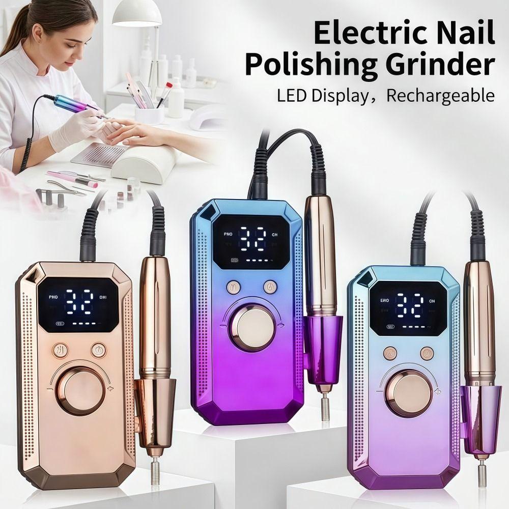 LED Display Electric Nail Polishing Grinder Rechargeable Nail Grinder Nail Tools