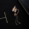 Left Ear Right Ear Zinc Zinc Alloy Elf Ear Clip Crystal Long Tassel Earrings Wings Ear Cuff  Cosplay Jewelry