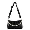 Fashion bag women's 2025 summer new trend pleated small square bag casual foreign style retro single shoulder underarm women's bag