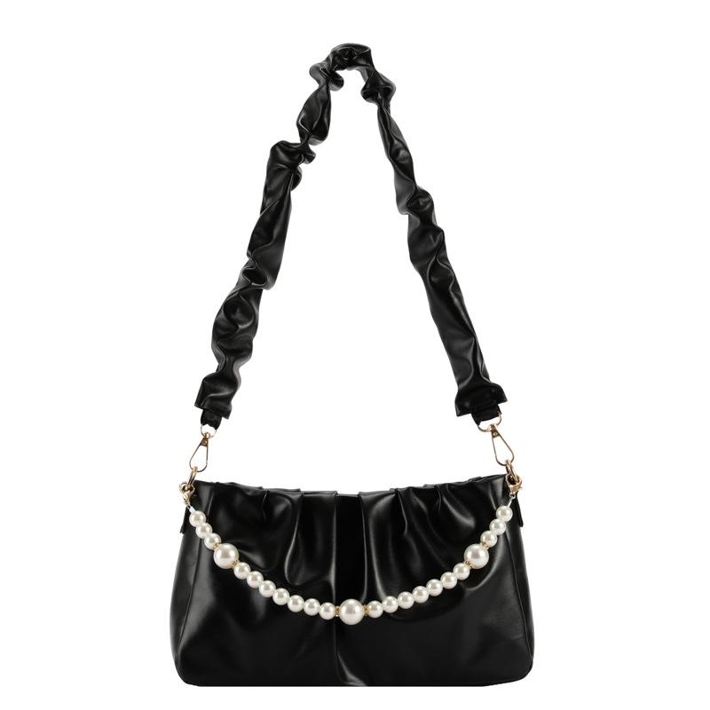 Fashion bag women's 2025 summer new trend pleated small square bag casual foreign style retro single shoulder underarm women's bag