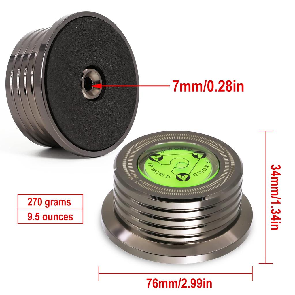 KozyOne Record Stable Turntable Weight Aluminum Alloy Record Weight Vibration LP Record Applicable to Many Record Players Stabilizer, High-Precision,