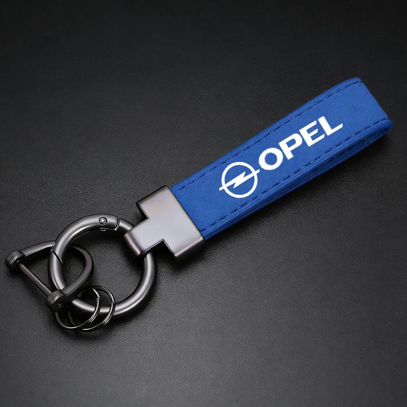 For Opel Astra Insignia Vivaro Corsa Mokka Zafira Vectra OPC Vauxhall Meriva High-Grad Suede Leather Key Chain Car Keychain