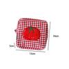 Tomato Plaid Small Makeup Bag Square Mini Organizer Bag  CCD Camera Sanitary Napkin Lipstick