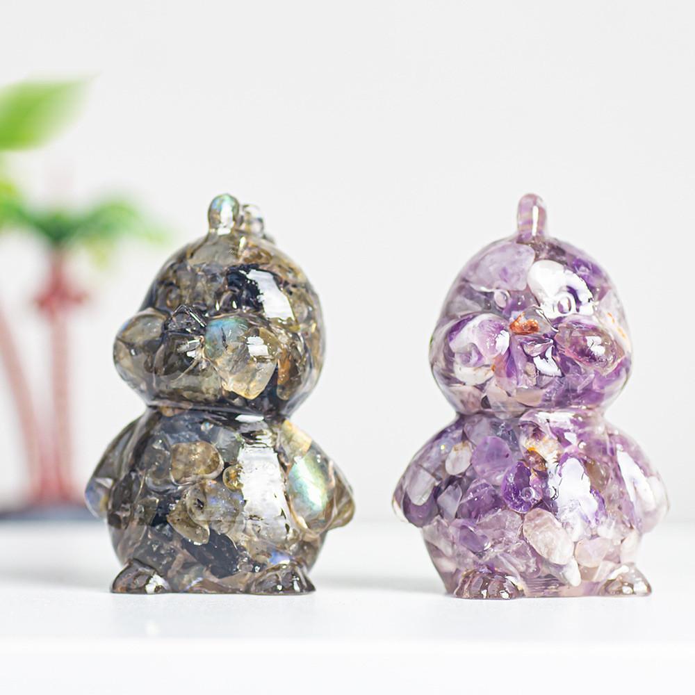 Zodiac Chicken Resin Craft Figurine With Crystal Filling For Home Decor And Gifting