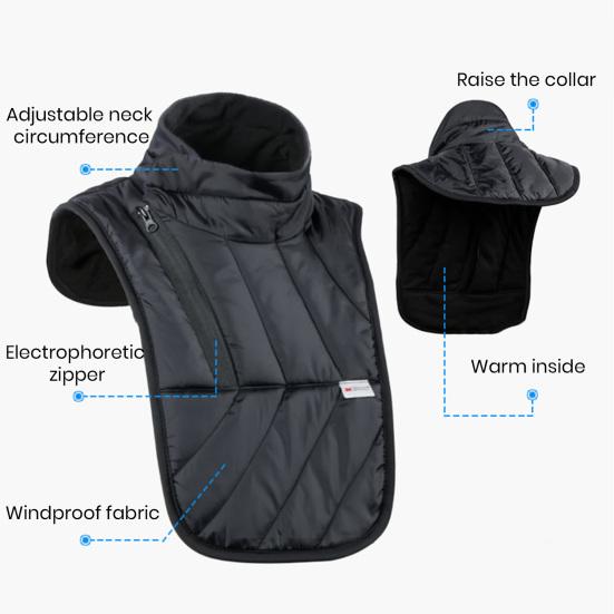 Winter Winddicht Wasserdicht Motorrad Hals Wärmer Fleece Futter Reißverschluss Schulter Wärmer Outdoor Radfahren Warm Schal