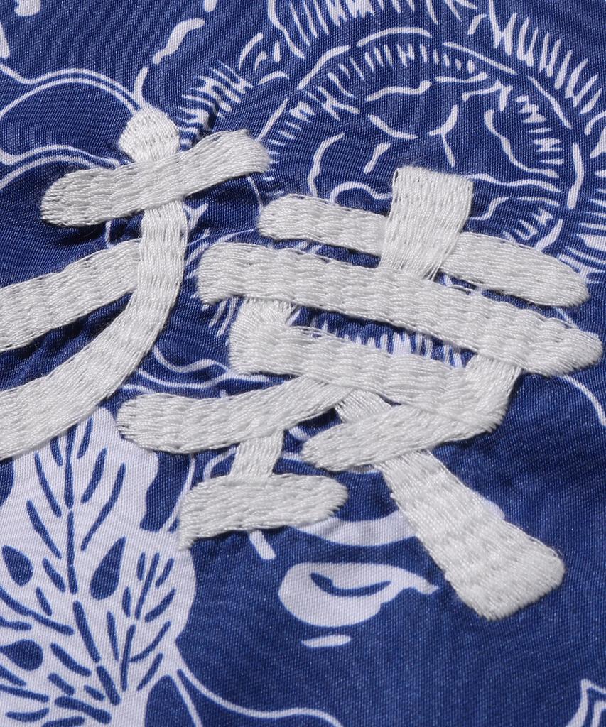 Beipeu Japanese Indigo Art Camo Open Collar Ss Shirt (M) Indigo