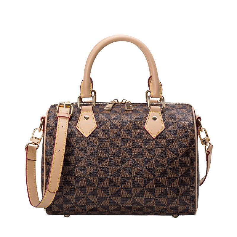 2026 Lente Trendy Eenvoudige Boston Print Kussen Handtas Crossbody voor Vrouwen