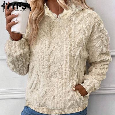 Damen-Kapuzenpullover und Sweatshirts mit modischem, lässigem, einfarbigem Druck und langen Ärmeln
