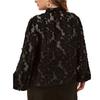 Plus Size Women's Loose-fitting Bow Long-sleeved Top For Commuting
