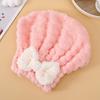 Čepice na suché vlasy pro ženy s mašlí Coral Velvet Princess Cap Super absorpční ručník na suché vlasy Rychleschnoucí Čelenka do sprchy