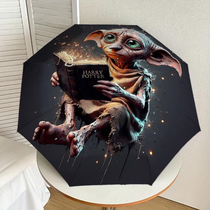 1PC Warner Harry Potter Dobby Umbrella-8-Rib Reinforced, Automatic Open, Lightweight & Durable-A40
