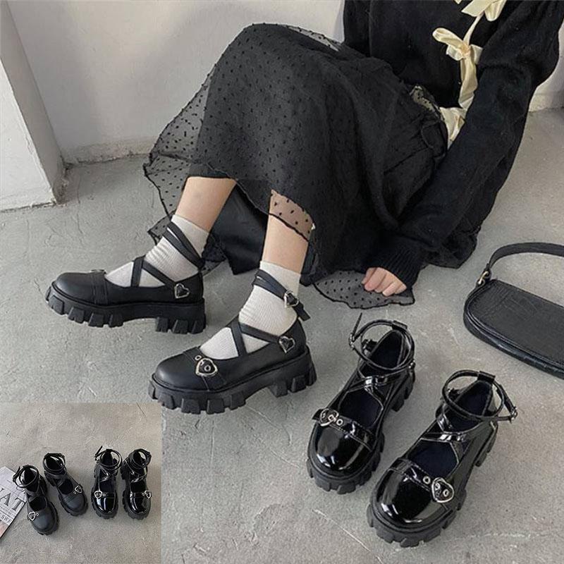 Zapatos de tacón grueso Zapatos Plataforma Cabeza redonda Mujeres Zapatos  de moda Vendaje cruzado PU Cuero Temperamento Cosplay comprar a buen precio  — entrega gratuita, reseñas reales con fotos — Joom