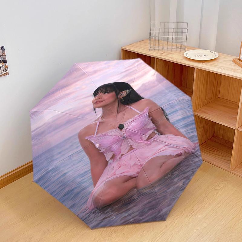 1 pz Ombrello con motivo Ayliva Ombrello portatile pieghevole Struttura a stecche in ferro Struttura a stecche Forato Ombrello da esterno per la casa
