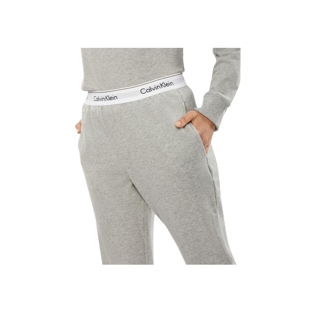 Calvin Klein Letter Minimalist Comfortable Mid Waist Casual Pants Women Bottoms Gray Mixed-Color QS6872-P7A