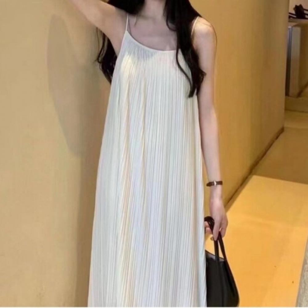 Shop Women S Beach Vacation Pleated Spaghetti Maxi dreSS wdmS Wdr tS14449459